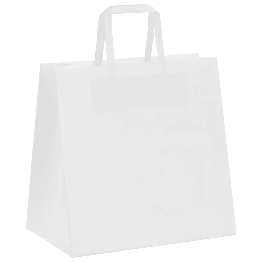 HKH Sacos de Papel 50 Unidades com Alças - Branco - 26x17x25 cm
