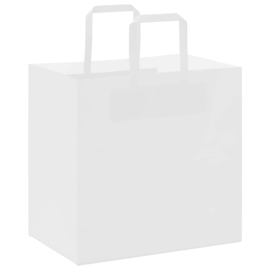 HKH Sacos de Papel 50 Unidades com Alças - Branco - 26x17x25 cm