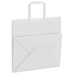 HKH Sacos de Papel 50 Unidades com Alças - Branco - 26x17x25 cm