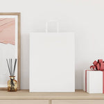 HKH Sacos de Papel 50 Unidades com Alças - Branco - 32x12x42 cm