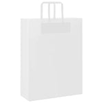 HKH Sacos de Papel 50 Unidades com Alças - Branco - 32x12x42 cm