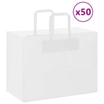 HKH Bolsas de Papel 50 Unidades con Asas - Blanco - 32x17x25 cm