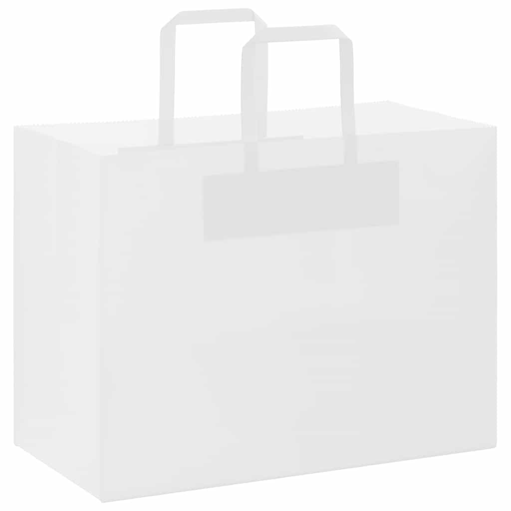 HKH Bolsas de Papel 50 Unidades con Asas - Blanco - 32x17x25 cm