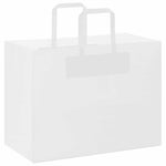 HKH Bolsas de Papel 50 Unidades con Asas - Blanco - 32x17x25 cm