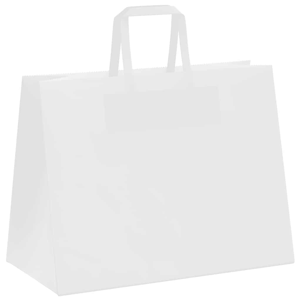 HKH Bolsas de Papel 50 Unidades con Asas - Blanco - 32x17x25 cm