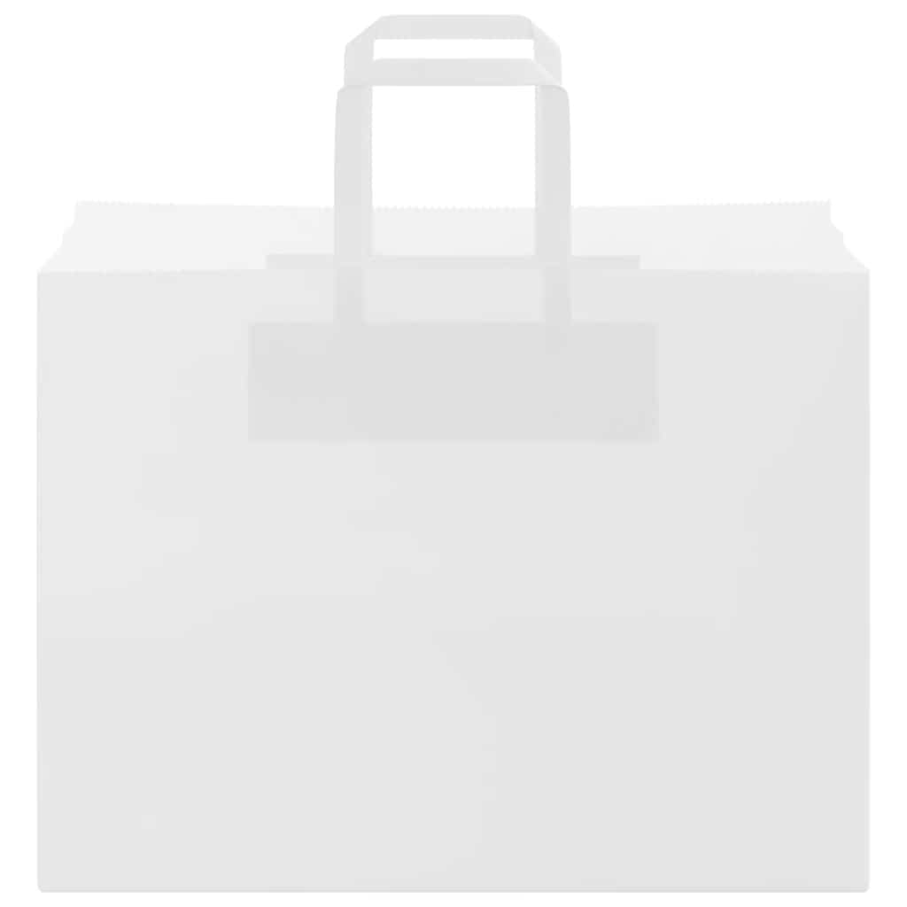 HKH Bolsas de Papel 50 Unidades con Asas - Blanco - 32x17x25 cm