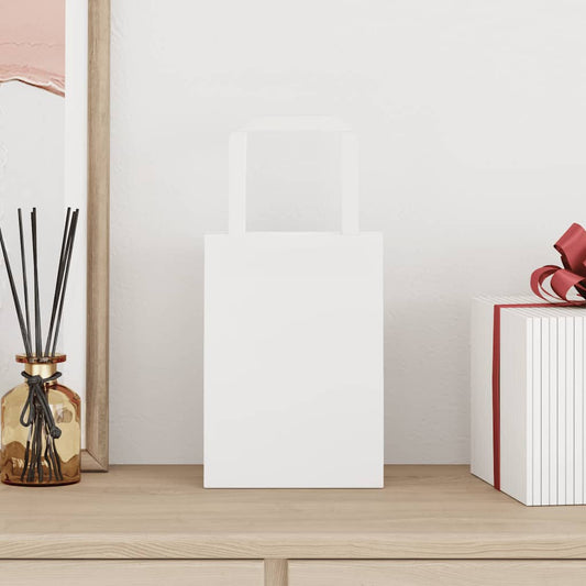 Bolsas de papel HKH 250 unidades con asas - Blanco - 15x8x21 cm