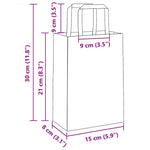 HKH Sacos de Papel 250 Unidades com Alças - Branco - 15x8x21 cm