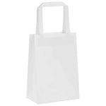 HKH Sacos de Papel 250 Unidades com Alças - Branco - 15x8x21 cm