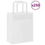 HKH Sacos de Papel 250 Unidades com Alças - Branco - 18x8x22 cm