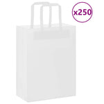 HKH Sacos de Papel 250 Unidades com Alças - Branco - 21x11x28 cm