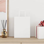 HKH Sacos de Papel 250 Unidades com Alças - Branco - 21x11x28 cm