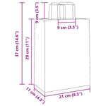 HKH Sacos de Papel 250 Unidades com Alças - Branco - 21x11x28 cm