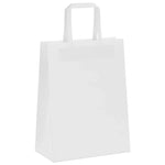 HKH Sacos de Papel 250 Unidades com Alças - Branco - 21x11x28 cm