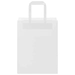 HKH Sacos de Papel 250 Unidades com Alças - Branco - 21x11x28 cm
