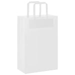 HKH Bolsas de Papel 250 Unidades con Asas - Blanco - 21x11x31 cm