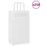 HKH Bolsas de papel 250 unidades con asas - Blanco - 21x11x36 cm