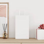 HKH Bolsas de papel 250 unidades con asas - Blanco - 21x11x36 cm
