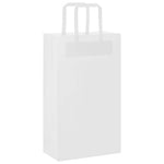 HKH Bolsas de papel 250 unidades con asas - Blanco - 21x11x36 cm