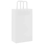 HKH Bolsas de papel 250 unidades con asas - Blanco - 21x11x36 cm