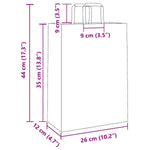 HKH Sacos de Papel 250 Unidades com Alças - Branco - 26x12x35 cm