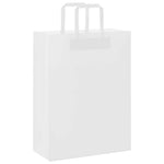 HKH Sacos de Papel 250 Unidades com Alças - Branco - 26x12x35 cm