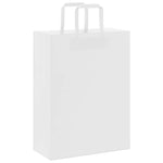 HKH Sacos de Papel 250 Unidades com Alças - Branco - 26x12x35 cm