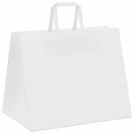 HKH Sacos de Papel 250 Unidades com Alças - Branco - 32x22x24 cm