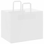 HKH Sacos de Papel 250 Unidades com Alças - Branco - 32x22x24 cm