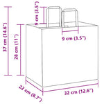 HKH Sacos de Papel 250 Unidades com Alças - Branco - 32x22x28 cm