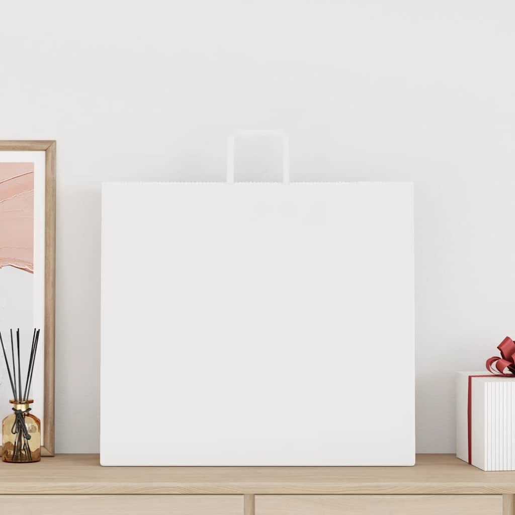 HKH Sacos de Papel 250 Unidades com Alças - Branco - 54x15x49 cm