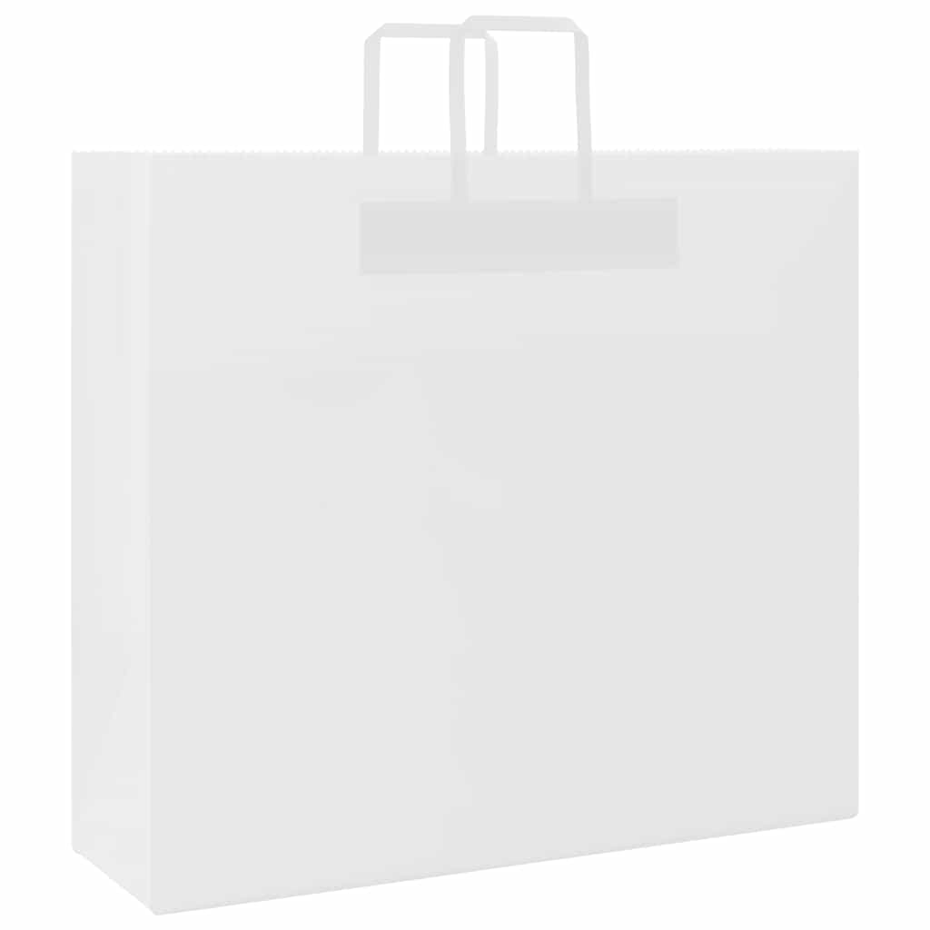 HKH Sacos de Papel 250 Unidades com Alças - Branco - 54x15x49 cm