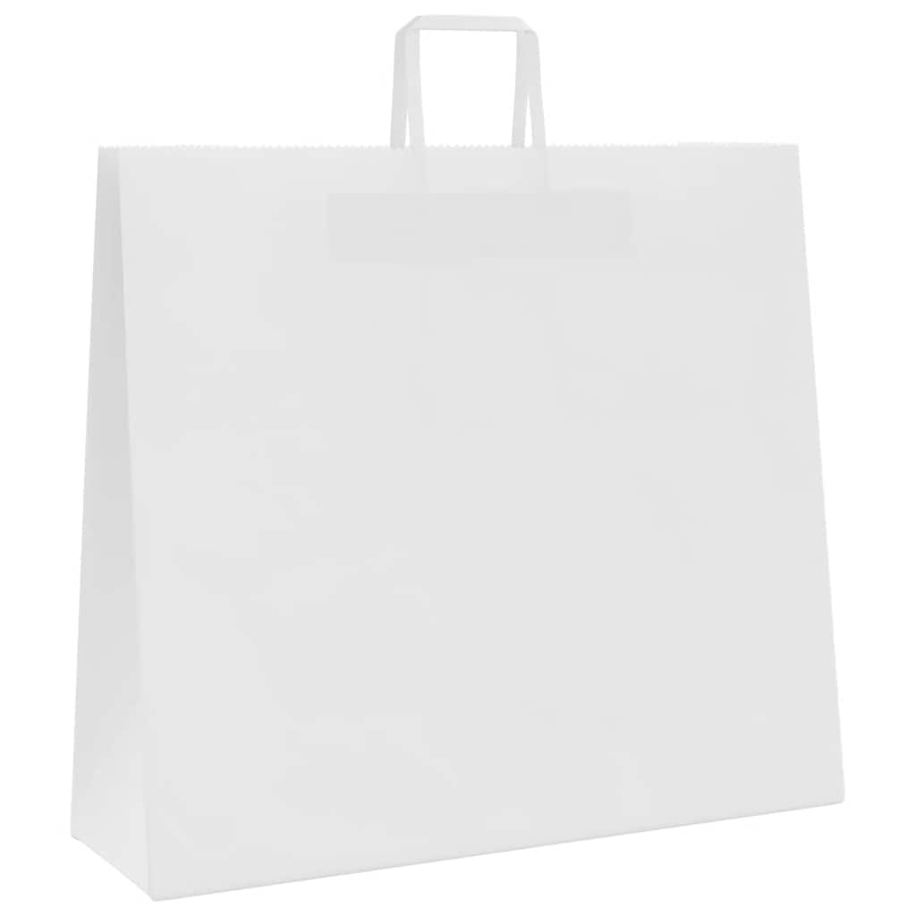 HKH Sacos de Papel 250 Unidades com Alças - Branco - 54x15x49 cm