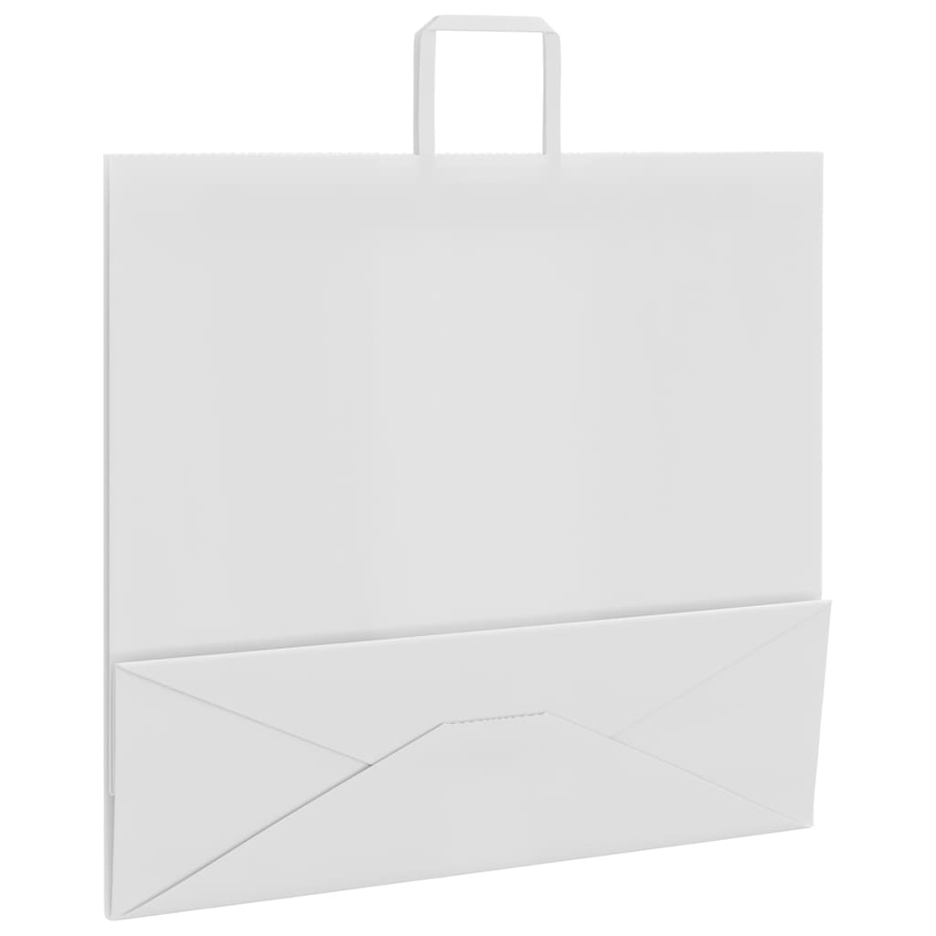 HKH Sacos de Papel 250 Unidades com Alças - Branco - 54x15x49 cm