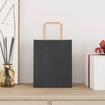 HKH Sacos de Papel 50 Unidades com Alças - Preto - 18x8x22 cm