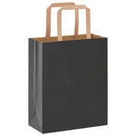 HKH Sacos de Papel 50 Unidades com Alças - Preto - 18x8x22 cm