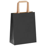 HKH Sacos de Papel 50 Unidades com Alças - Preto - 18x8x22 cm