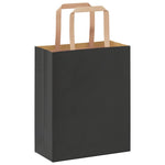 HKH Sacos de Papel 50 Unidades com Alças - Preto - 18x8x22 cm