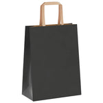 HKH Sacos de Papel 50 Unidades com Alças - Preto - 21x11x28 cm