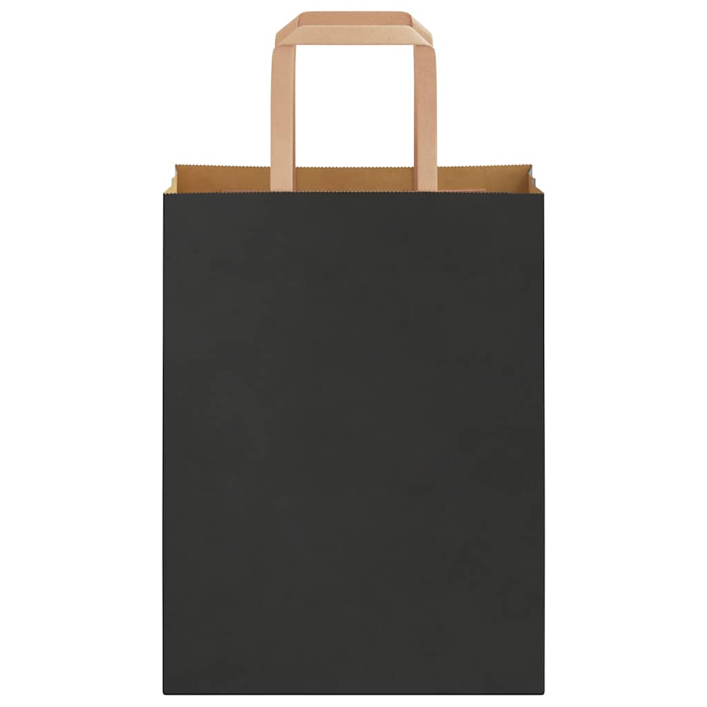 HKH Sacos de Papel 50 Unidades com Alças - Preto - 21x11x28 cm