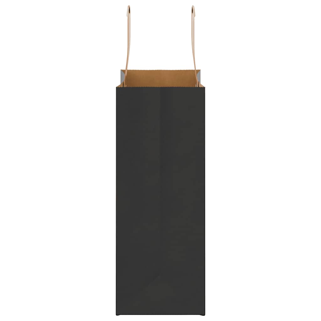 HKH Sacos de Papel 50 Unidades com Alças - Preto - 21x11x28 cm