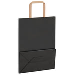 HKH Sacos de Papel 50 Unidades com Alças - Preto - 21x11x28 cm