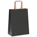 HKH Sacos de Papel 250 Unidades com Alças - Preto - 21x11x28 cm