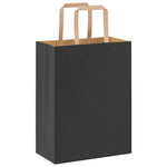 HKH Sacos de Papel 250 Unidades com Alças - Preto - 21x11x28 cm