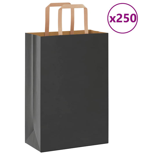 HKH Bolsas de Papel 250 Unidades con Asas - Blanco - 21x11x31 cm