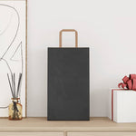 HKH Sacos de Papel 250 Unidades com Alças - Preto - 21x11x36 cm