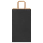 HKH Sacos de Papel 250 Unidades com Alças - Preto - 21x11x36 cm