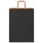 HKH Sacos de Papel 250 Unidades com Alças - Preto - 26x12x35 cm
