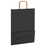 HKH Sacos de Papel 250 Unidades com Alças - Preto - 26x12x35 cm