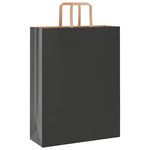 HKH Sacos de Papel 250 Unidades com Alças - Preto - 32x12x42 cm